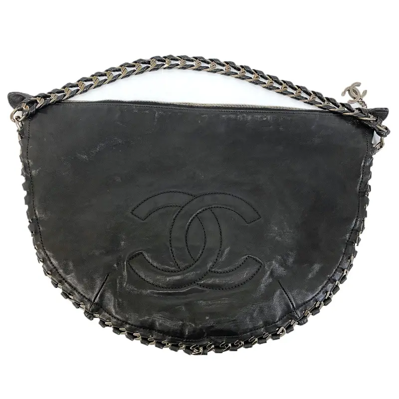 Vintage Chanel Embroidered Logo Hobo Bag – Chain Strap & Lambskin 1
