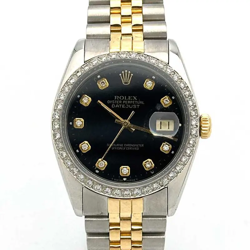 Vintage Rolex Datejust Ref. 1601 – Stainless Steel And 18K Gold With Black Diamond Dial & Bezel 1