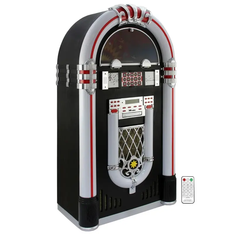 Vintage-Style Jukebox Turntable With Integrated Hi-Fi Sound System 1