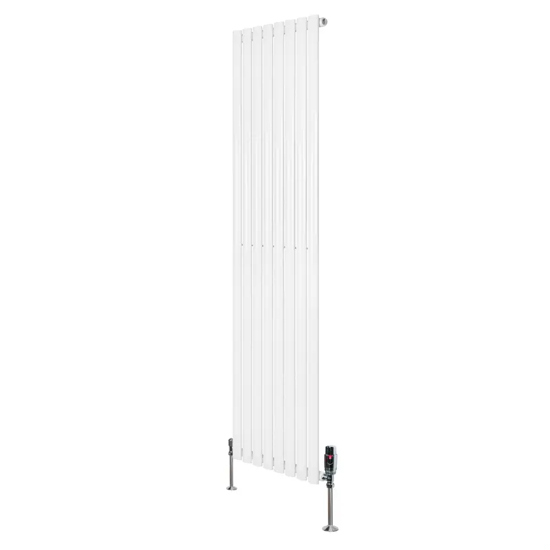 White Oval Single-Column Radiator With Valves – 1800 X 480Mm 1