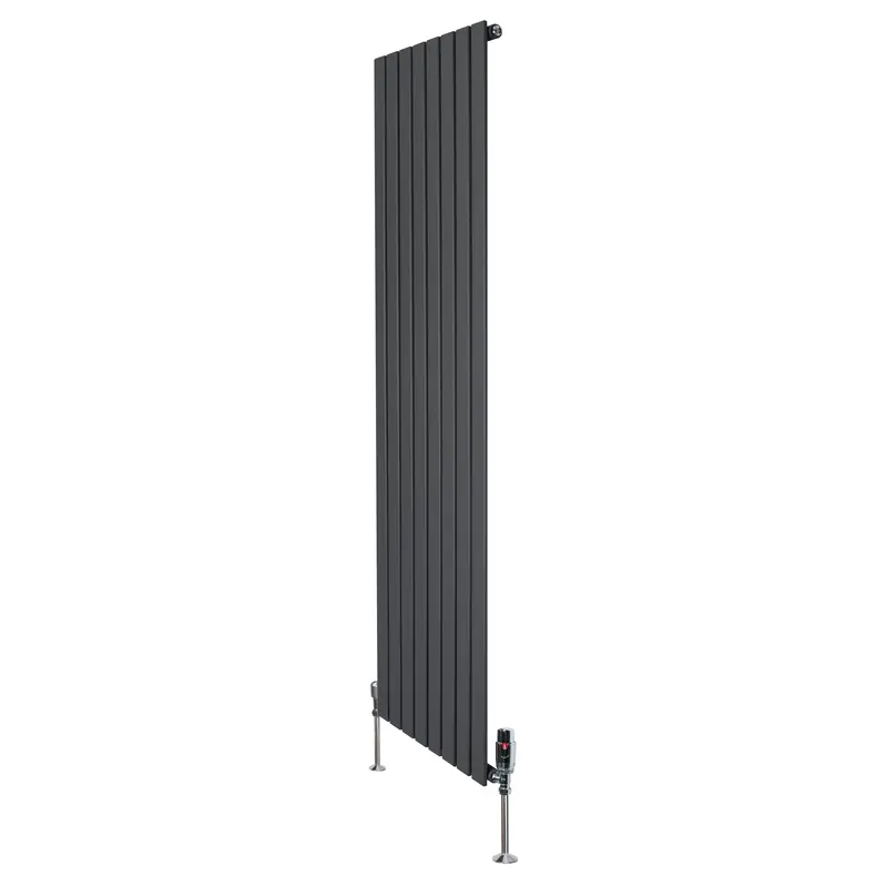 Wide Single-Panel Anthracite Radiator With Valves – 1800Mm L X 560Mm D 1