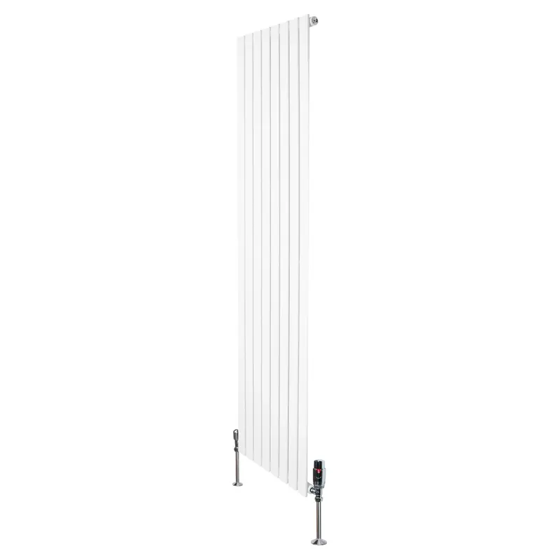 Wide Single-Panel White Radiator With Valves – 1800Mm L X 560Mm D 1