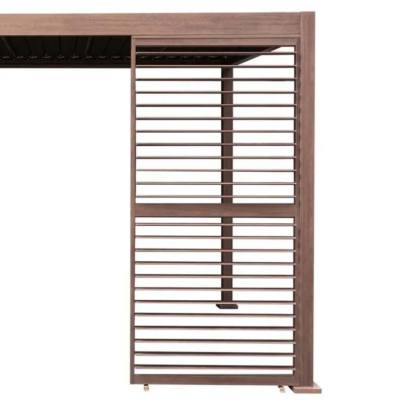 Wood-Effect Aluminium Pergola Shutter Panel – 92 Cm Width 1