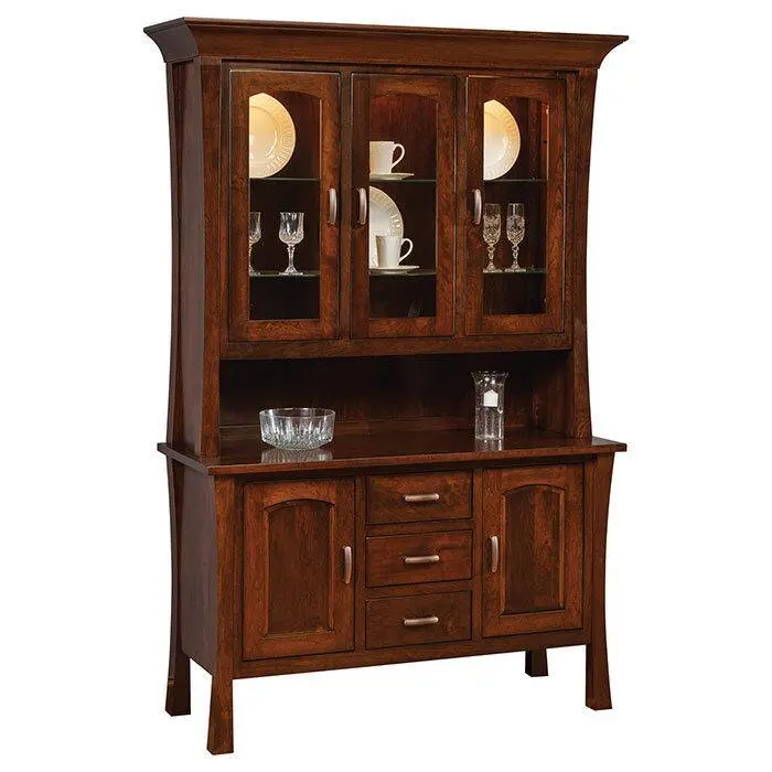 Woodbury Amish 3-Door Hutch For Living Or Dining Space 1