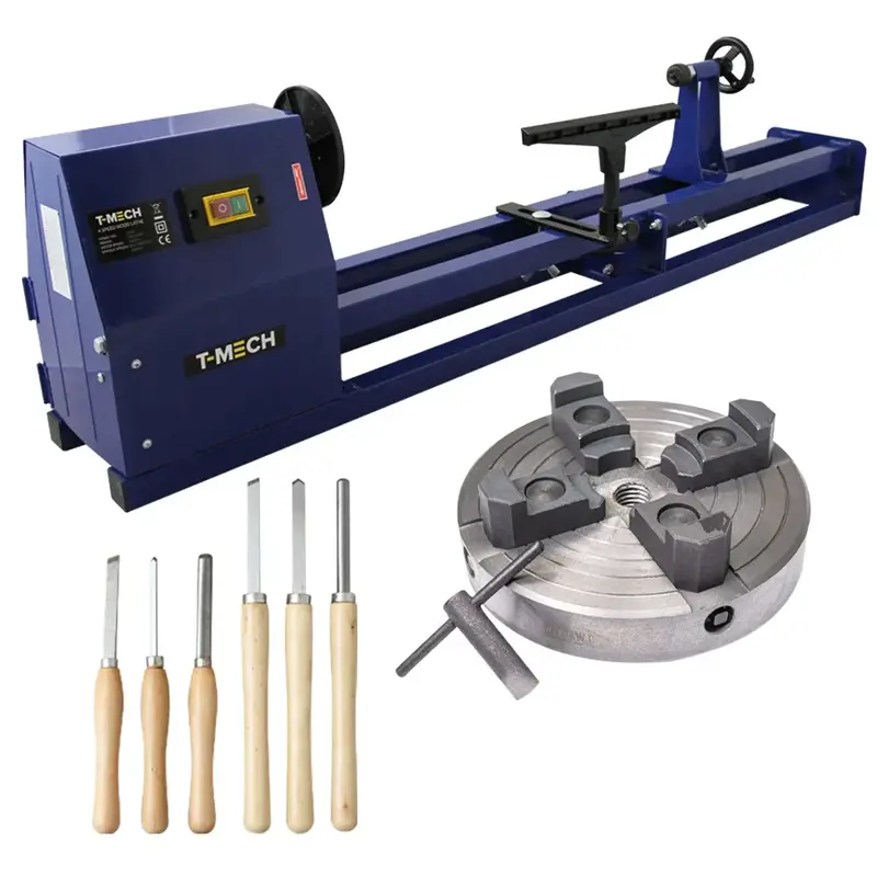 Woodworking Lathe Kit With 4-Jaw Chuck And Essential Accessories 1
