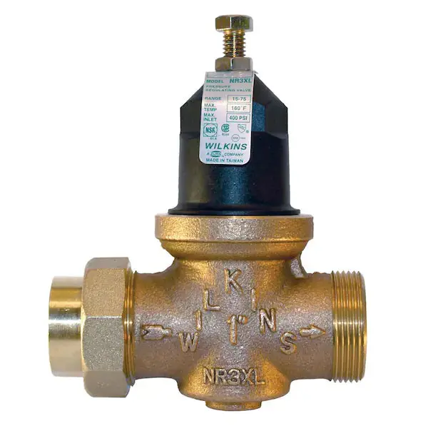 Zurn 1-Inch Brass Pressure Reducing Valve – Adjustable 15–75 Psi Output 1