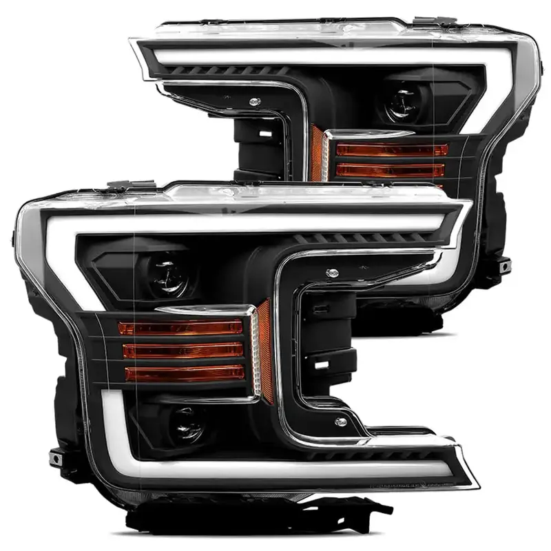 Alpharex Plank-Style Projector Headlights – Matte Black Finish 1