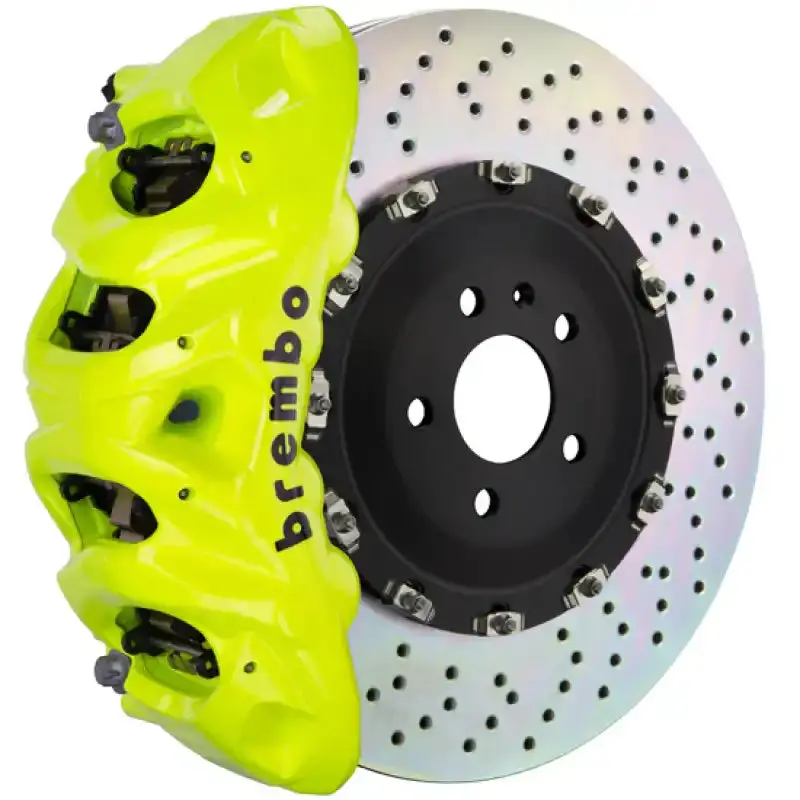 Brembo Gt Big Brake Kit – Front, 6-Piston Calipers, 405X34Mm Two-Piece Drilled Rotors, Fluorescent Yellow Finish – Compatible With 2015–2018 Bmw M3 (Cc Brake Equipped) 1