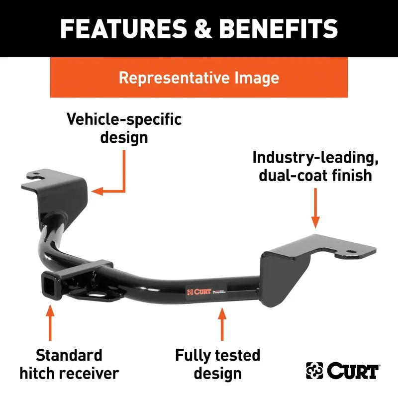 Curt 122843 Class 2 Trailer Hitch With 1-1/4" Ball Mount For Subaru Legacy And Outback Models 1
