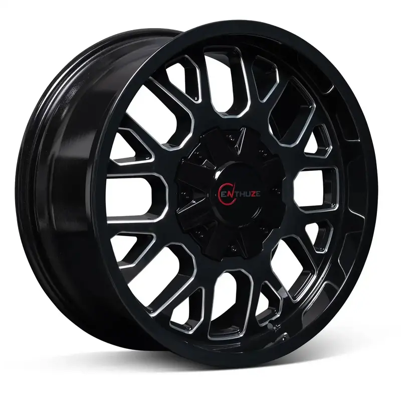 Enthuze Attitude Gloss Black / Milled Alloy Wheels – 20X9 Inch, 5X120 Bolt Pattern, Staggered Fitment Available 1
