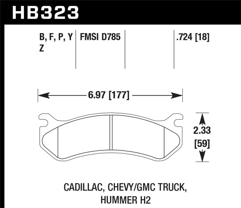 Hawk Performance Ceramic Brake Pads – Hb323Z.724 Series, 0.724" Thickness 1