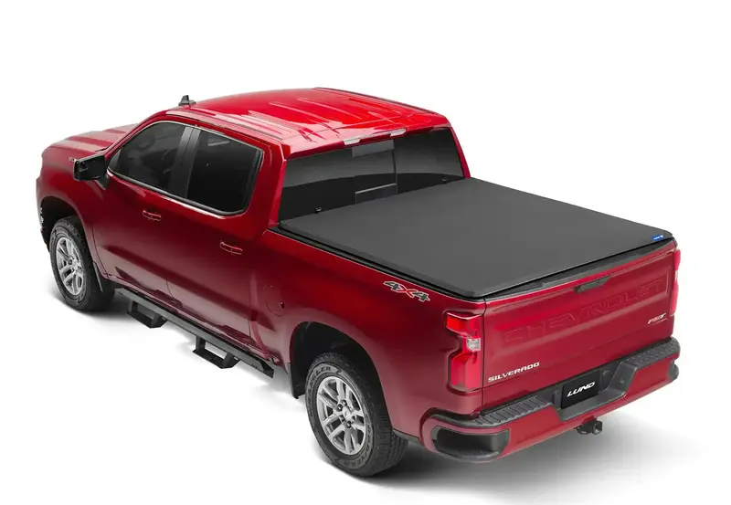 Lund Genesis Elite Tri-Fold Tonneau Cover – Sleek Black Hard Folding Design 1