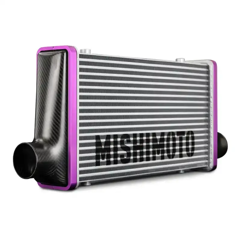 Mishimoto Universal Gloss Carbon Fiber Intercooler – 450Mm Gold Core, V-Band C-Flow Design 1