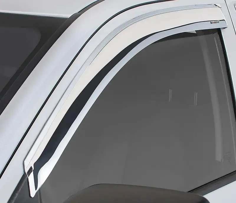 Stampede 6201-8 Tape-On Side Wind Deflector – Chrome-Finished, Two-Piece Aerodynamic Accessory 1