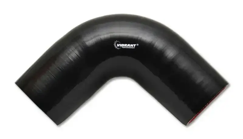 Vibrant 4-Ply Reinforced Silicone 90-Degree Elbow Connector – 1.75" Inner Diameter, Black 1
