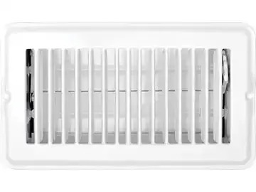 White Metal Adjustable Vent Register With Damper Control (4" Size) 1